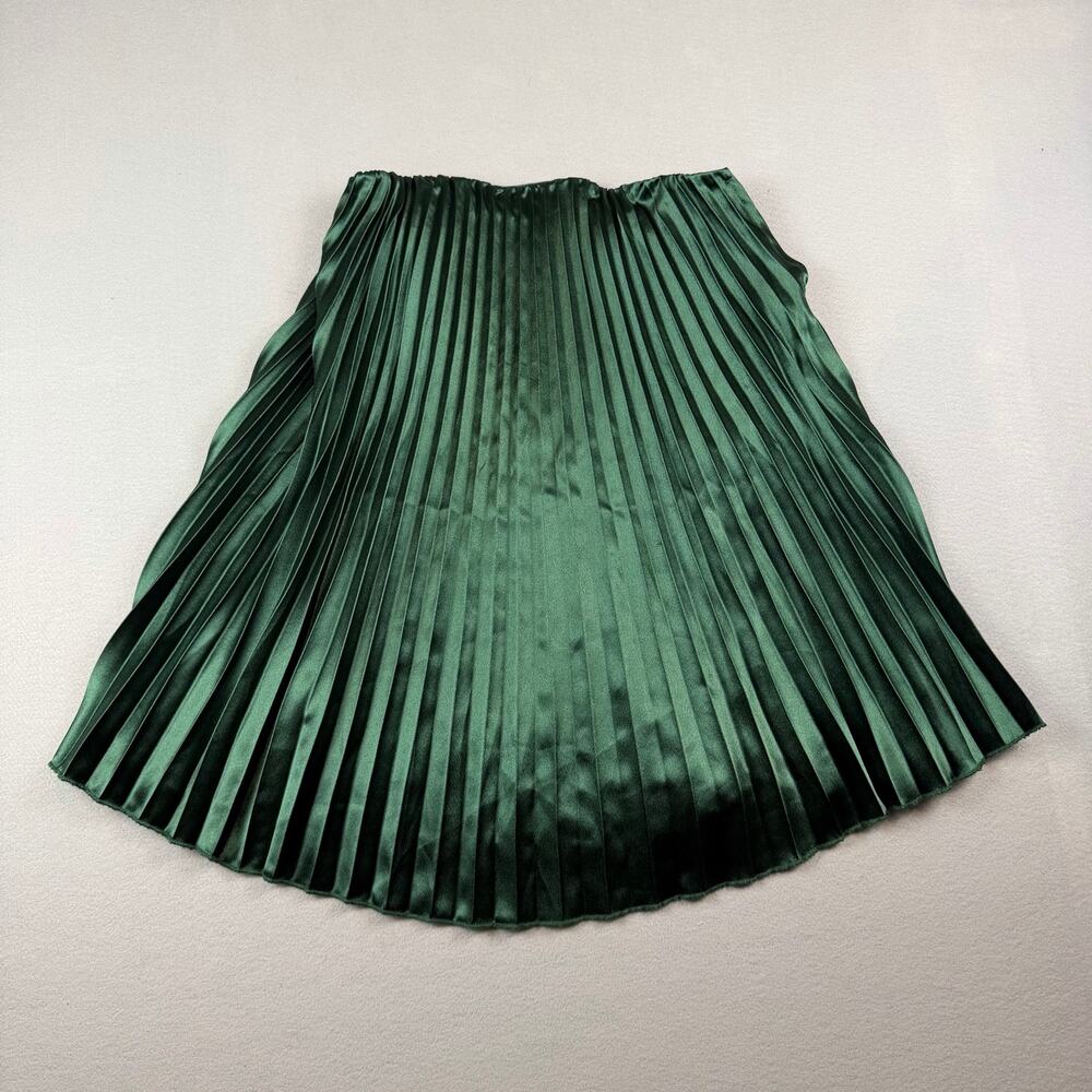 Lulus Emerald Green Pleated Midi Skirt M